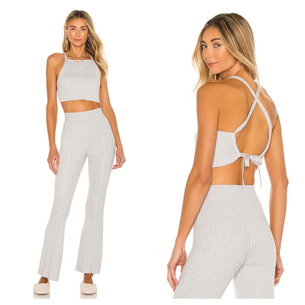 Camila Coelho Revolve ‘Samira’ Knit Halter Backless Crop Top
